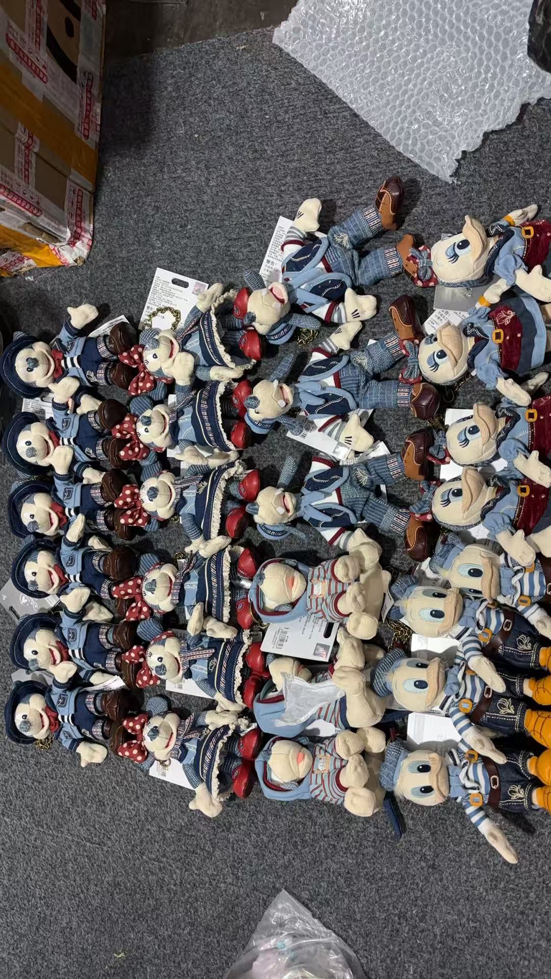 Denim dressed Mickey and Friends charms sourced in quantity